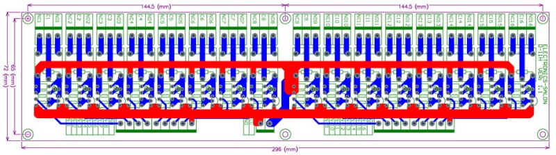 ELECTRONICS-SALON 16 SPDT Power Relay Module, DC 48V Coil, 10A 250VAC/30VDC, Board.