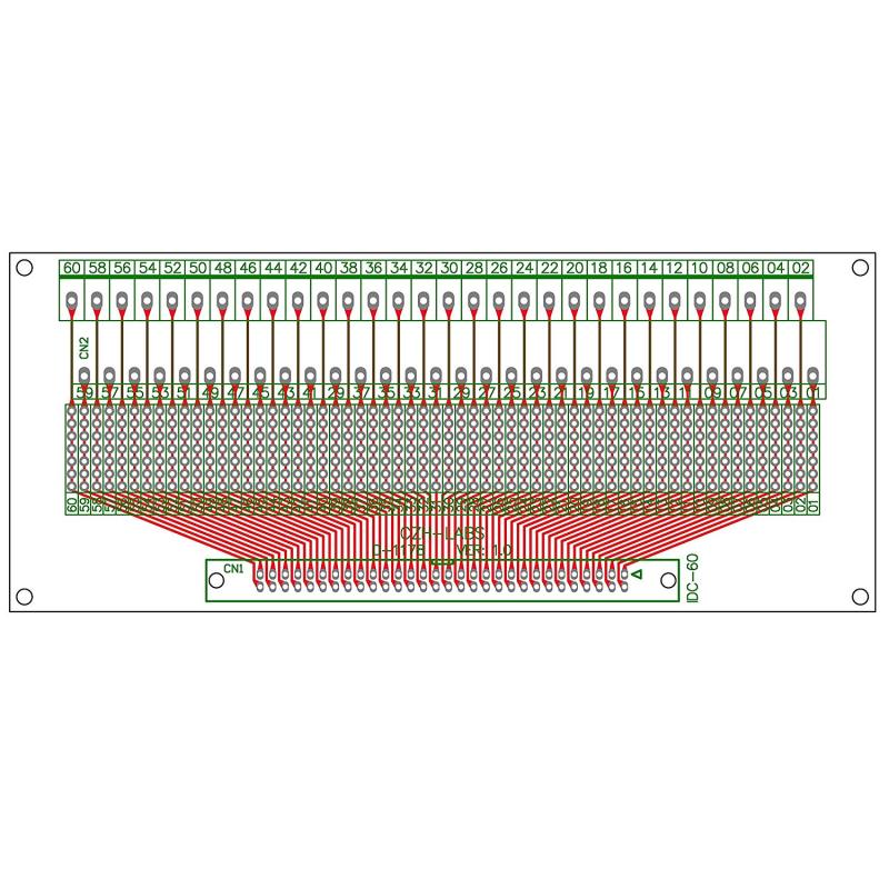 CZH-LABS IDC-60 Male Header Connector Breakout Board Module, IDC Pitch 0.1", Terminal Block Pitch 0.2"