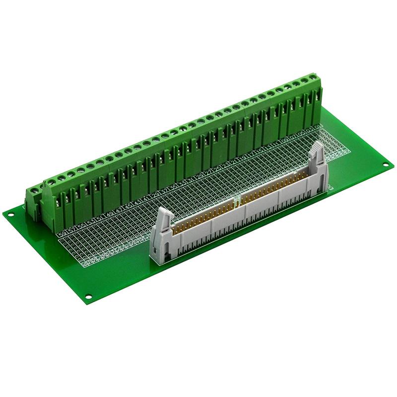 CZH-LABS IDC-60 Male Header Connector Breakout Board Module, IDC Pitch 0.1", Terminal Block Pitch 0.2"