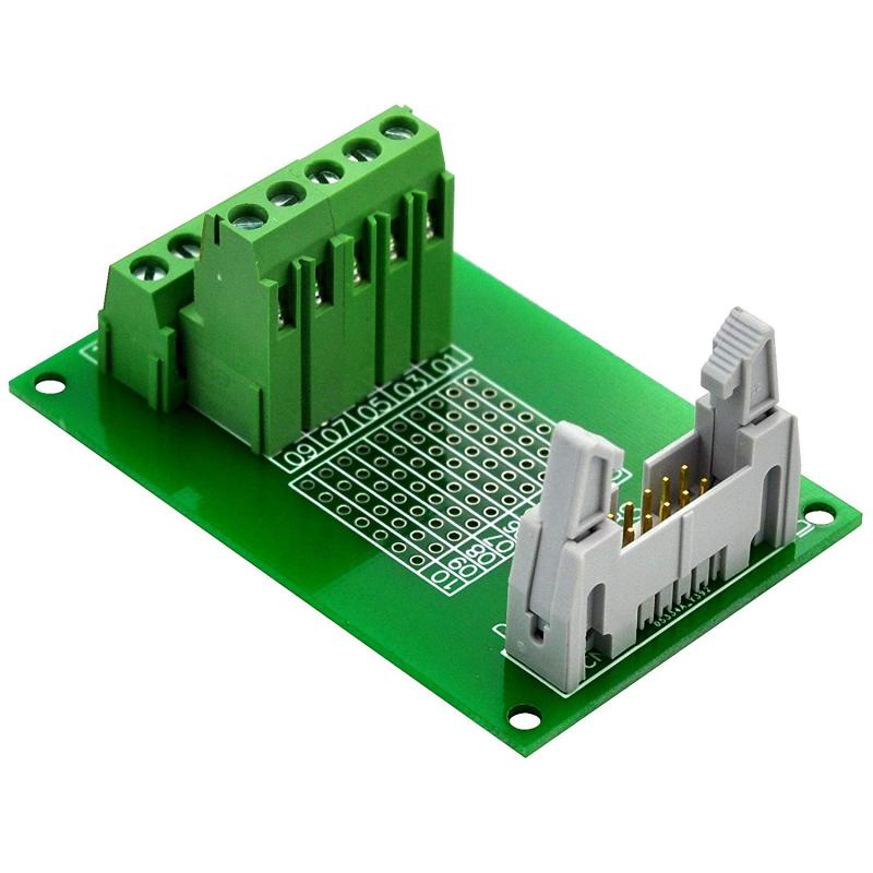 CZH-LABS IDC-10 Male Header Connector Breakout Board Module, IDC Pitch 0.1", Terminal Block Pitch 0.2"