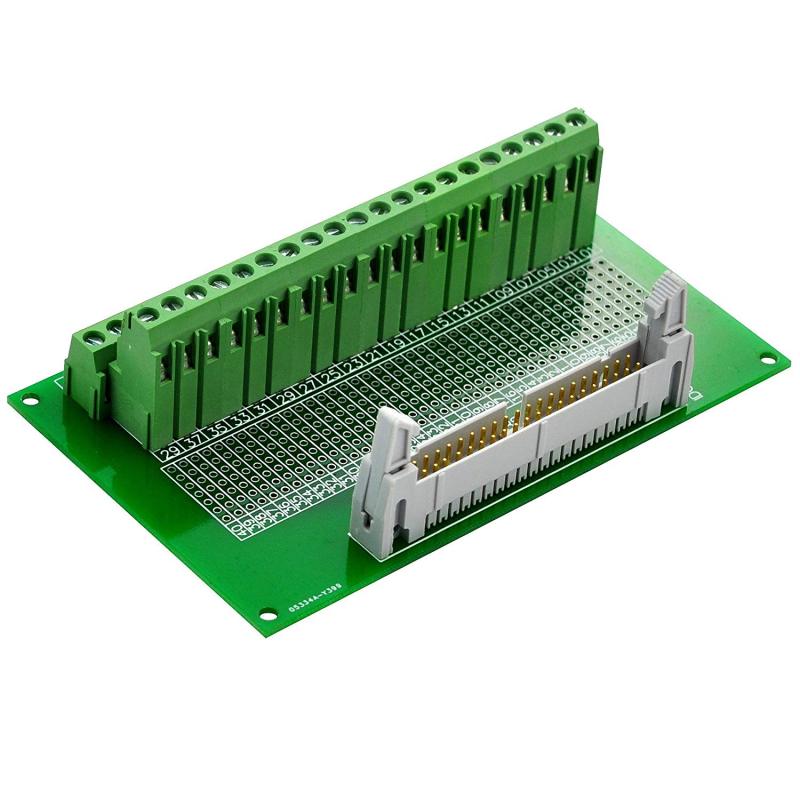 CZH-LABS IDC-40 Male Header Connector Breakout Board Module, IDC Pitch 0.1", Terminal Block Pitch 0.2"