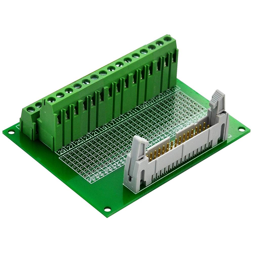 CZH-LABS IDC-30 Male Header Connector Breakout Board Module, IDC Pitch 0.1", Terminal Block Pitch 0.2"