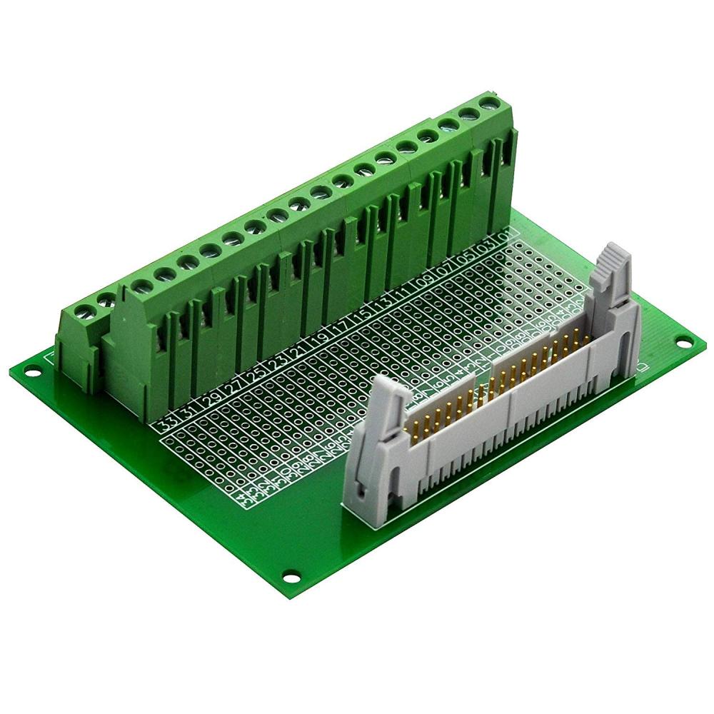 CZH-LABS IDC-34 Male Header Connector Breakout Board Module, IDC Pitch 0.1", Terminal Block Pitch 0.2"