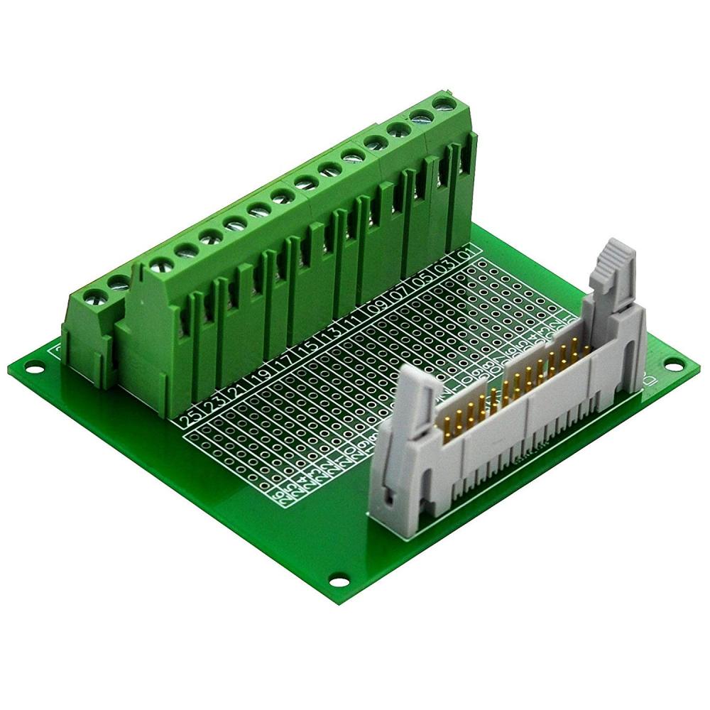 CZH-LABS IDC-26 Male Header Connector Breakout Board Module, IDC Pitch 0.1", Terminal Block Pitch 0.2"