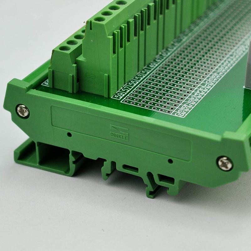 CZH-LABS DIN Rail Mount IDC-40 Male Header Connector Breakout Board Interface Module, IDC Pitch 0.1", Terminal Block Pitch 0.2"