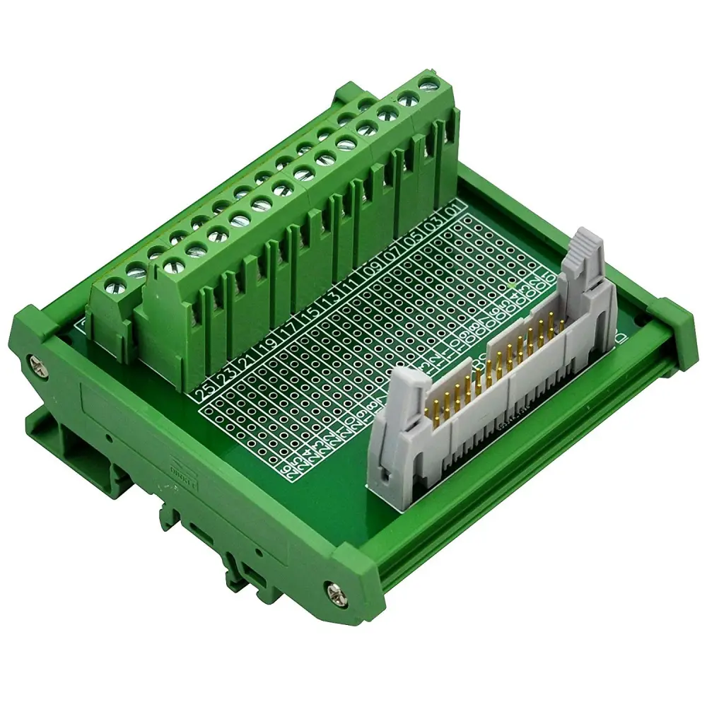 CZH-LABS DIN Rail Mount IDC-26 Male Header Connector Breakout Board ...