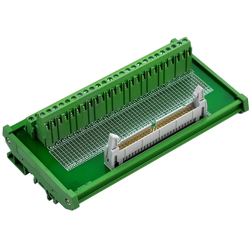 CZH-LABS DIN Rail Mount IDC-50 Male Header Connector Breakout Board ...