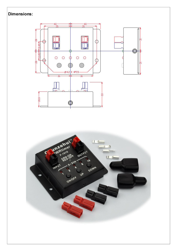 Chunzehui F-1010 Low Loss PWRtimer Power Switch ON OFF / Timer ON / Timer Off Module, Anderson Powerpole.