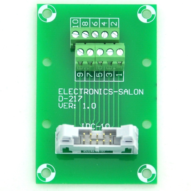 ELECTRONICS-SALON IDC-10 DIN Rail Mounted Interface Module, Breakout Board, Terminal Block.
