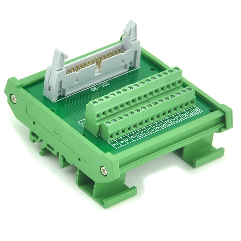 Electronics-Salon IDC-30 DIN Rail Mounted Interface Module, Breakout ...