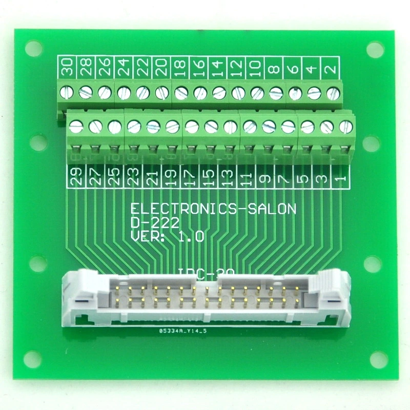 ElectronicsSalon IDC30 Header Interface Module with Simple DIN Rail Mounting feet. ELECTRONICS