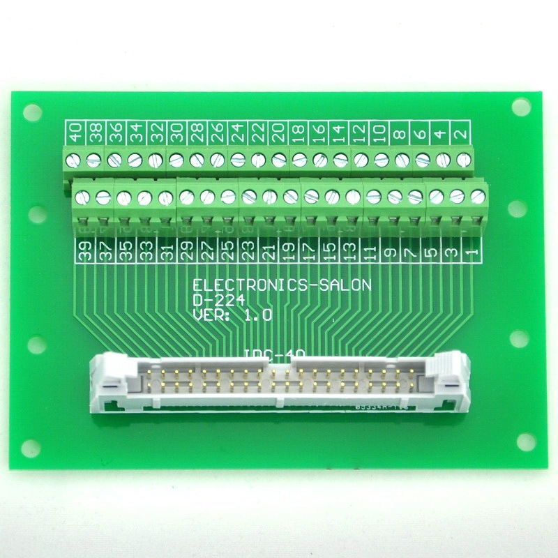 ELECTRONICS-SALON IDC40 Header Interface Module with Simple DIN Rail Mounting feet.