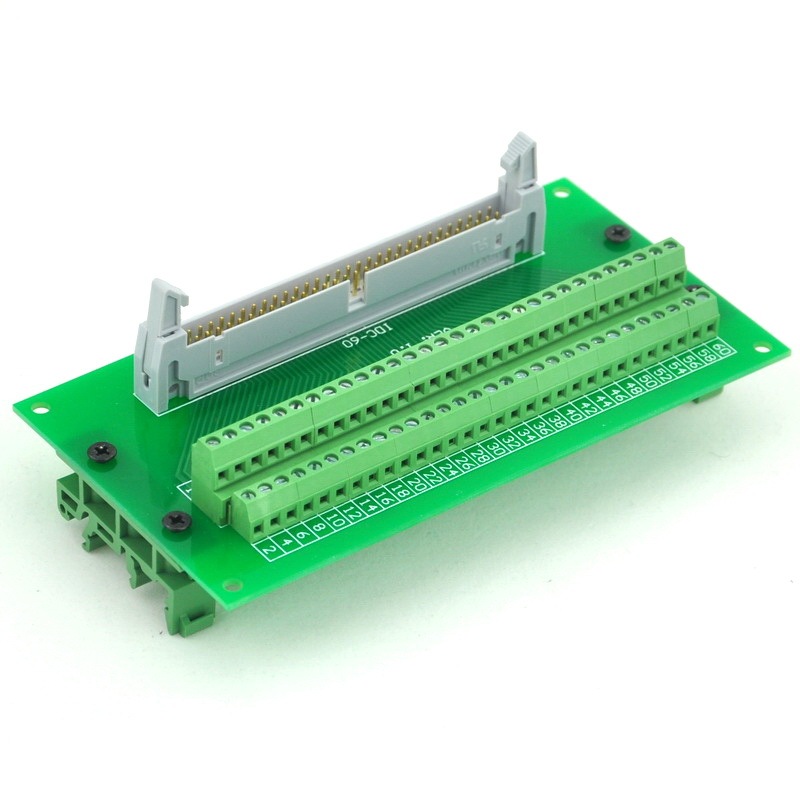 ELECTRONICS-SALON IDC60 Header Interface Module with Simple DIN Rail Mounting feet.