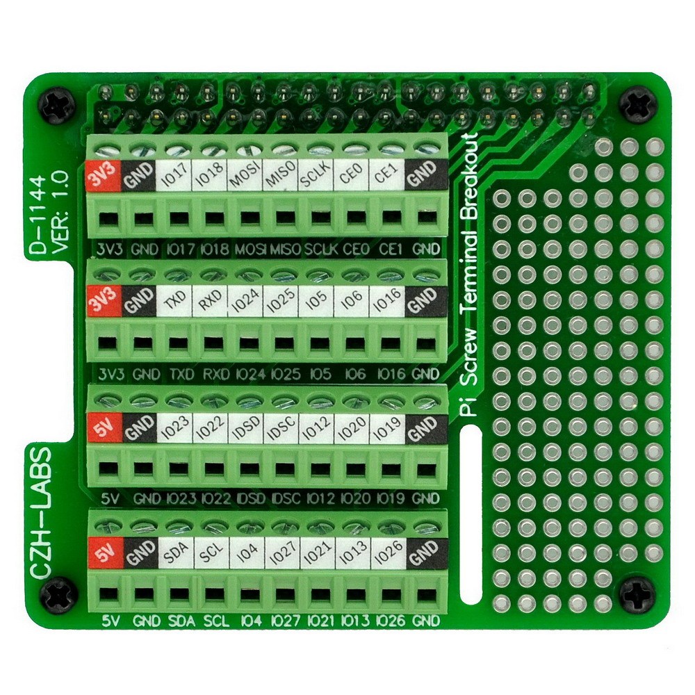 CZH-LABS Pi Screw Terminal Block Breakout Module, for Raspberry Pi.