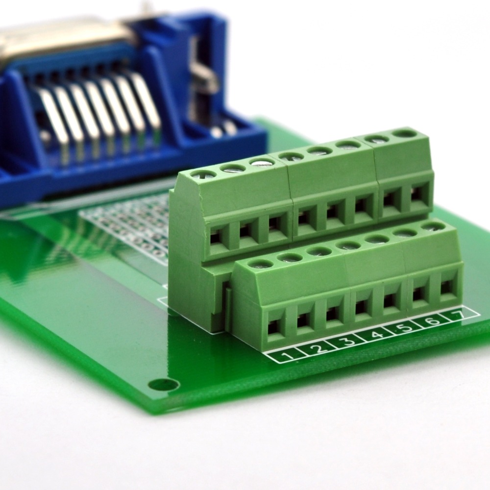 CZH-LABS 14-Pin 0.085" Centronics Female Ribbon Connector Screw Terminal Block Breakout Board.