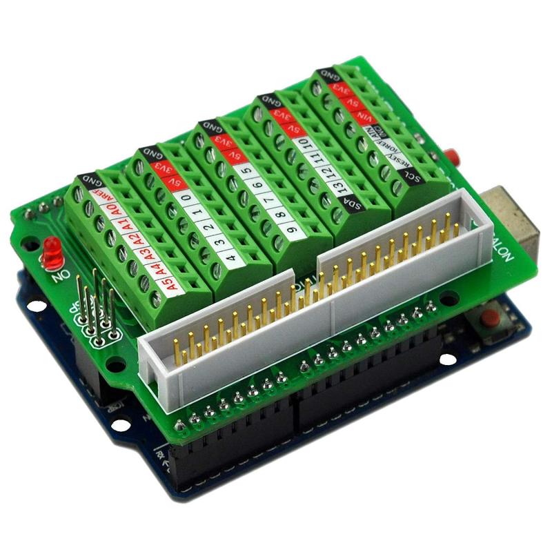 ELECTRONICS-SALON Arduino Screw Terminal Block Breakout Module, for Arduino UNO R3.
