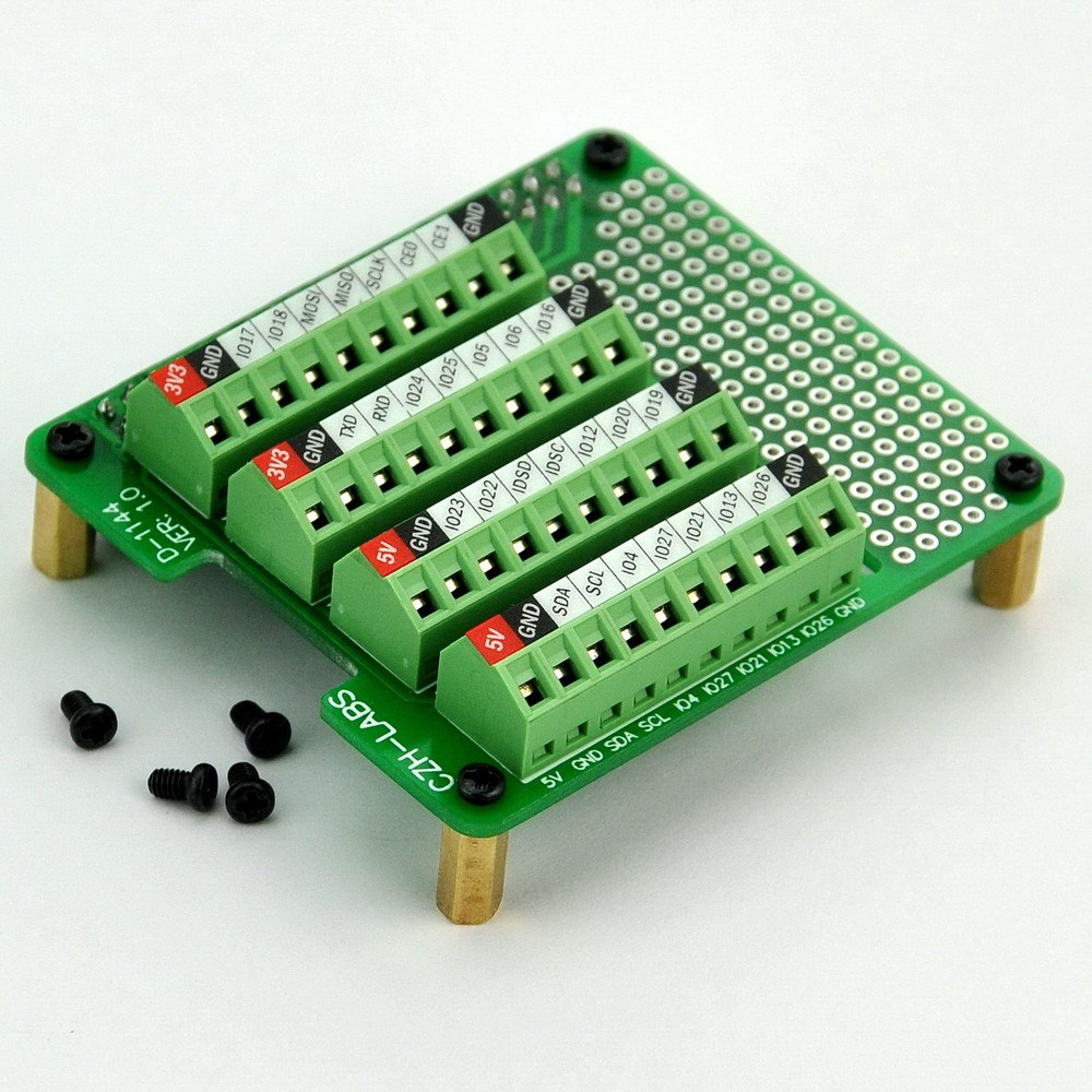 CZH-LABS Pi Screw Terminal Block Breakout Module, for Raspberry Pi.