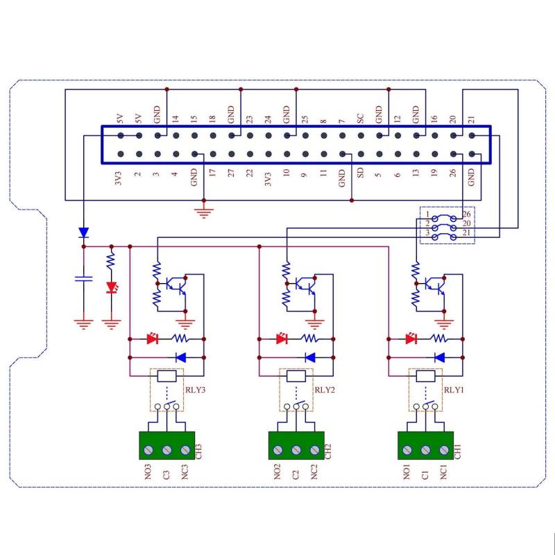 Electronics-Salon RPi Power Relay Board Expansion Module, for Raspberry Pi A+ B+ 2B 3B.