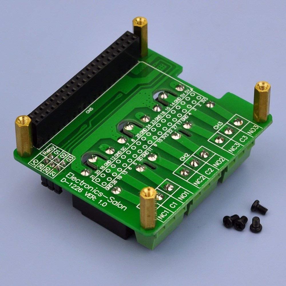Electronics-Salon RPi Power Relay Board Expansion Module, for Raspberry Pi A+ B+ 2B 3B.