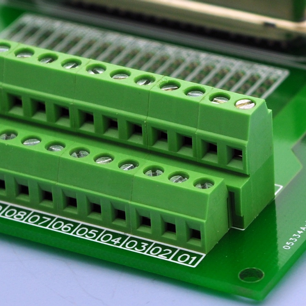 CZH-LABS 36-Pin 0.085" Centronics Vertical Male Ribbon Connector Screw Terminal Block Breakout Board.