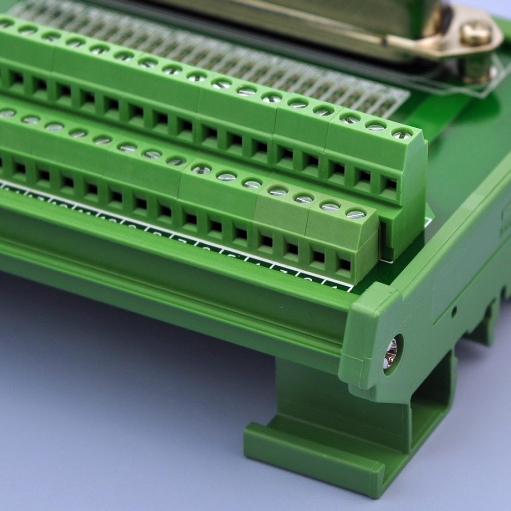 CZH-LABS DIN Rail Mount 50-Pin 0.085" Centronics Male Ribbon Connector Interface Module, Screw Terminal Block Breakout Board
