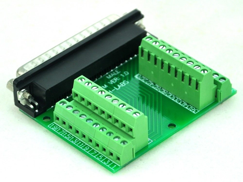 CZH-LABS Slim Right Angle D'SUB DB37 Male Header Breakout Board Module, D-SUB.