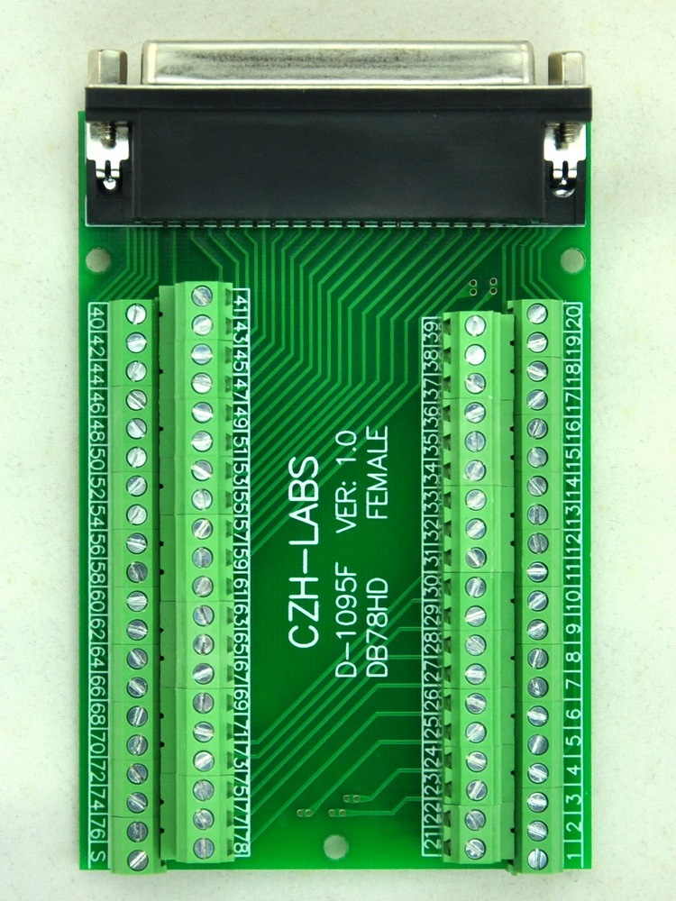 CZH-LABS Slim Right Angle D'SUB DB78HD Female Header Breakout Board Module, D-SUB.