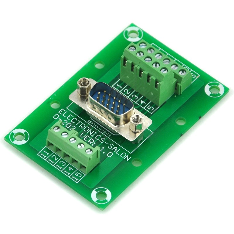 ELECTRONICS-SALON D-SUB DB15HD Male Header Breakout Board, DSUB.