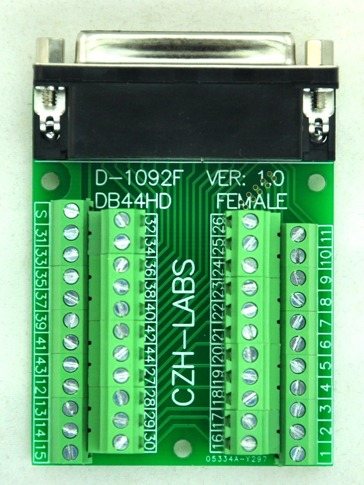 CZH-LABS Slim Right Angle D'SUB DB44HD Female Header Breakout Board ...