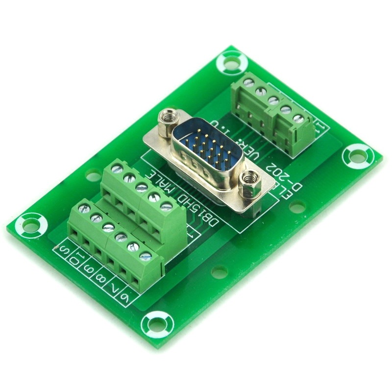 ELECTRONICS-SALON D-SUB DB15HD Male Header Breakout Board, DSUB.