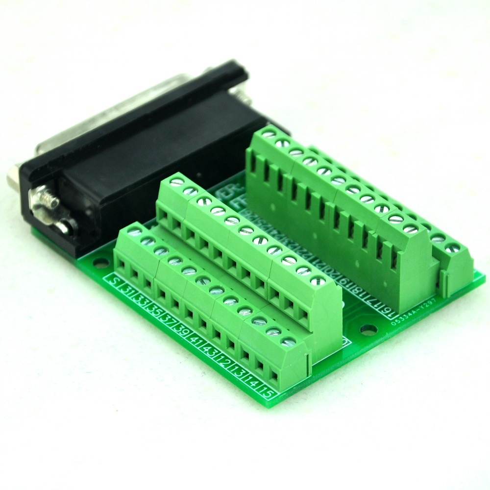CZH-LABS Slim Right Angle D'SUB DB44HD Female Header Breakout Board Module, D-SUB.