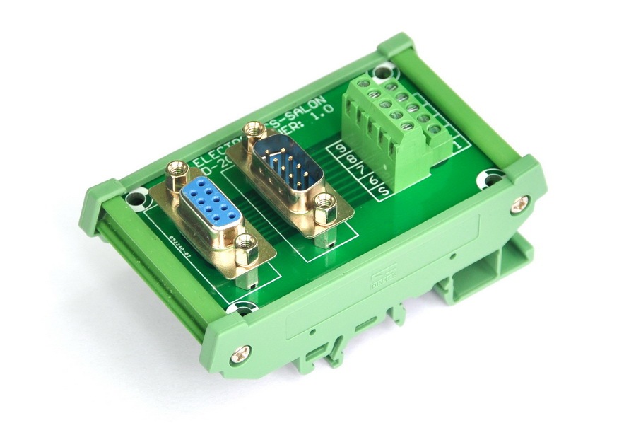 ELECTRONICS-SALON DIN Rail Mount D-SUB DB9 Male/Female Header Interface Module, DSUB Breakout Board.