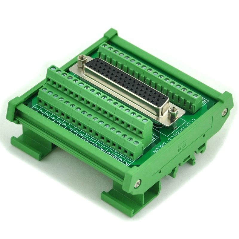 ELECTRONICS-SALON DIN Rail Mount D-SUB DB50 Female Header Interface Module, DSUB Breakout Board.