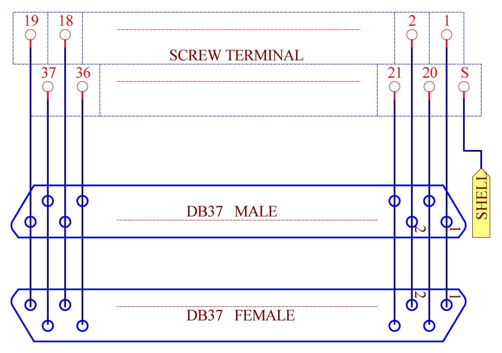 ELECTRONICS-SALON D-SUB DB37 Male/Female Header Breakout Board, DSUB.