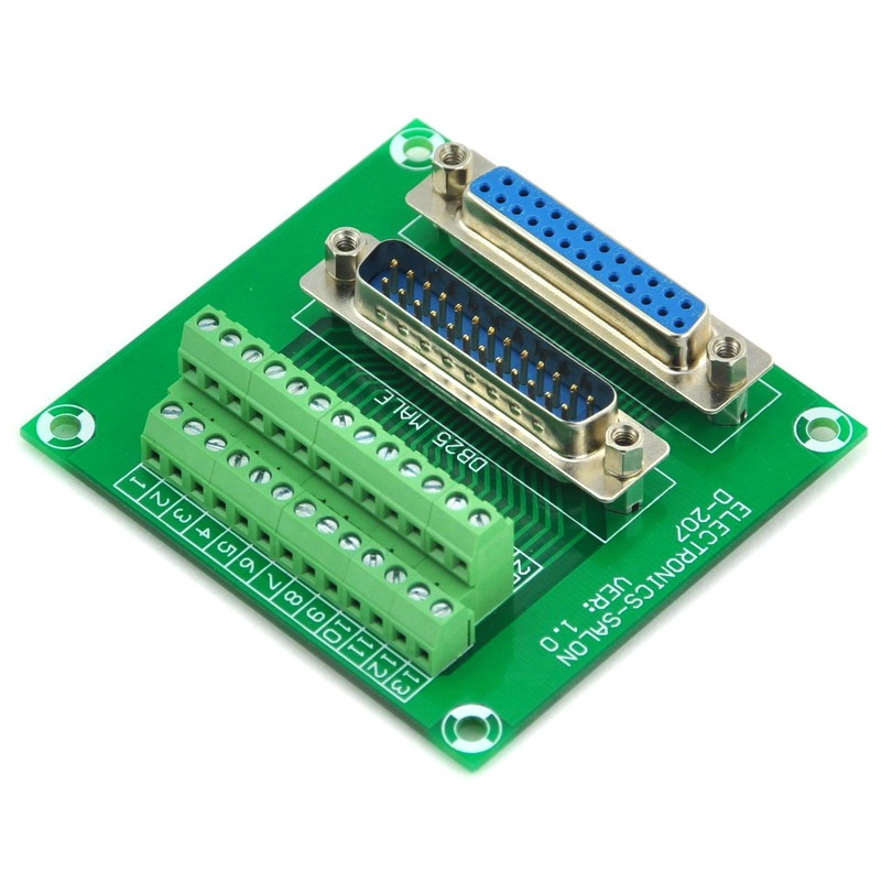 ELECTRONICS-SALON D-SUB DB25 Male/Female Header Breakout Board, DSUB.