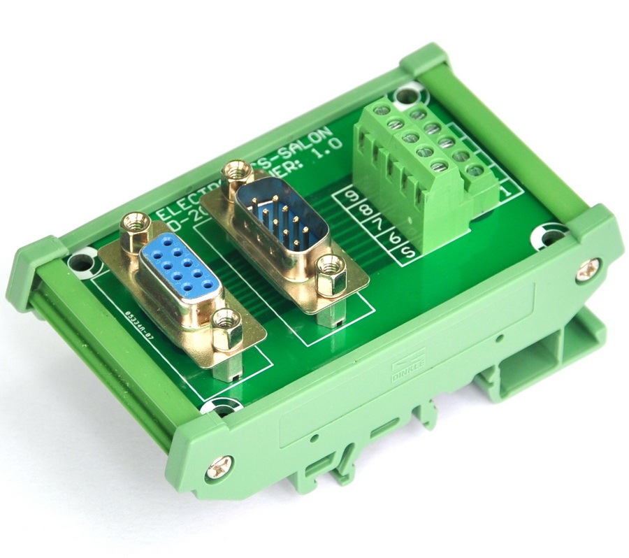 ELECTRONICS-SALON DIN Rail Mount D-SUB DB9 Male/Female Header Interface Module, DSUB Breakout Board.
