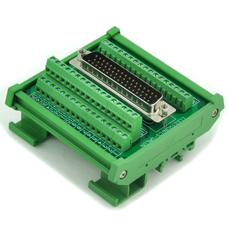 ELECTRONICS-SALON DIN Rail Mount D-SUB DB50 Male Header Interface Module, DSUB Breakout Board.