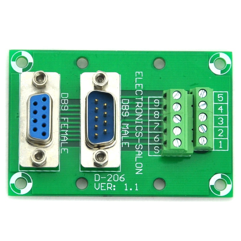ELECTRONICS-SALON D-SUB DB9 Male/Female Header Breakout Board, DSUB.