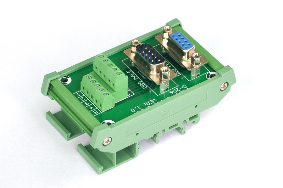 ELECTRONICS-SALON DIN Rail Mount D-SUB DB9 Male/Female Header Interface Module, DSUB Breakout Board.