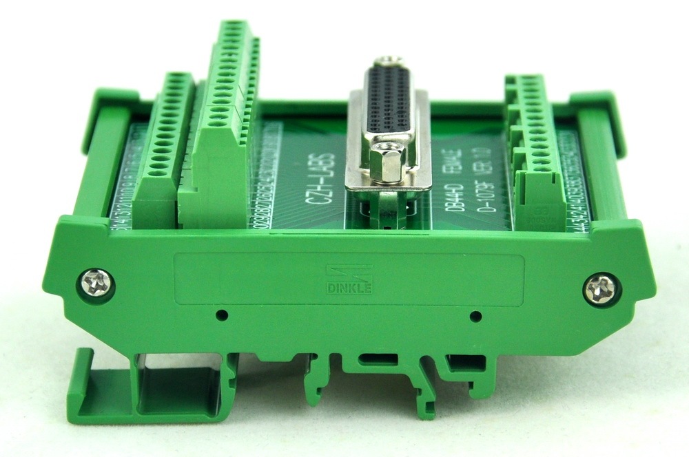 CZH-LABS DIN Rail Mount D-SUB DB44HD Female Header Interface Module, DSUB Breakout Board.