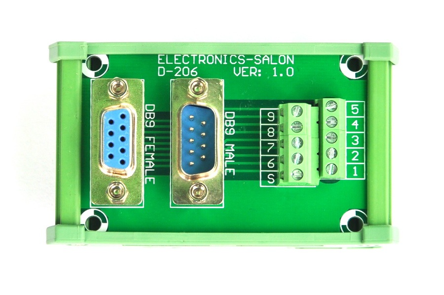 ELECTRONICS-SALON DIN Rail Mount D-SUB DB9 Male/Female Header Interface Module, DSUB Breakout Board.