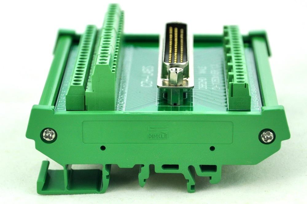 CZH-LABS DIN Rail Mount D-SUB DB62HD Male Header Interface Module, DSUB Breakout Board.