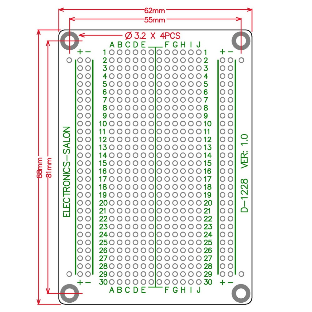 ELECTRONICS-SALON Solderable Breadboard Proto Board PCB DIY Kit for Raspberry Pi 2/3 Model A B A+ B+ ZERO