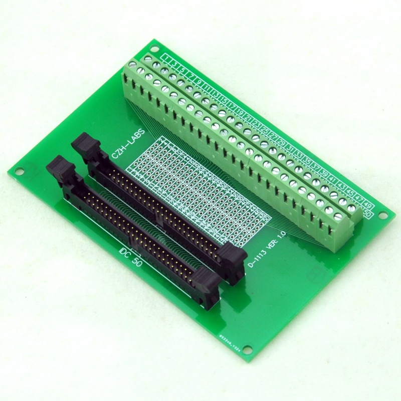 CZH-LABS Dual IDC-50 Pitch 2.0mm Male Header Terminal Block Breakout Board.