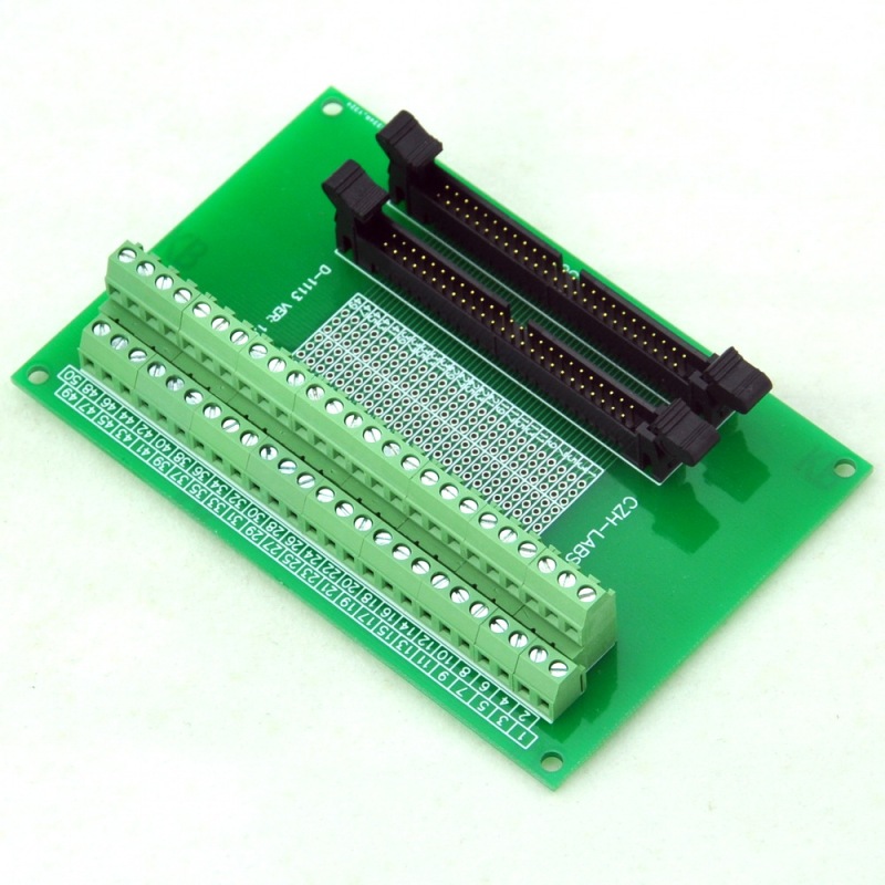CZH-LABS Dual IDC-50 Pitch 2.0mm Male Header Terminal Block Breakout Board.