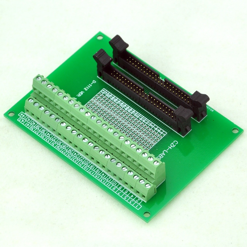 CZH-LABS Dual IDC-44 Pitch 2.0mm Male Header Terminal Block Breakout Board.