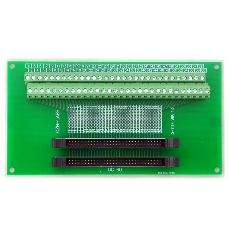 CZH-LABS Dual IDC-60 Pitch 2.0mm Male Header Terminal Block Breakout Board.