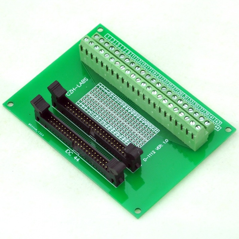 CZH-LABS Dual IDC-44 Pitch 2.0mm Male Header Terminal Block Breakout Board.