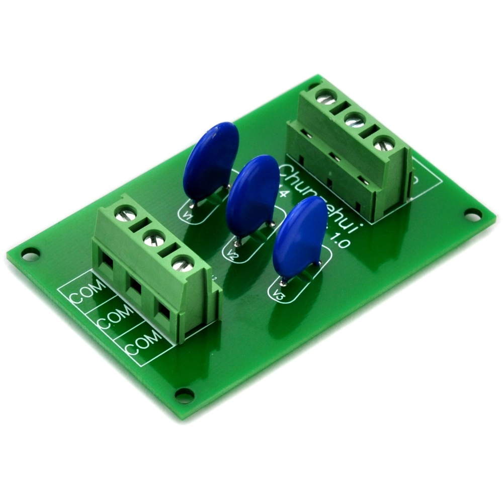 Chunzehui 3 Channels Common 275V SIOV Metal Oxide Varistor Interface Module, Surge Suppressor Protection SPD Board.