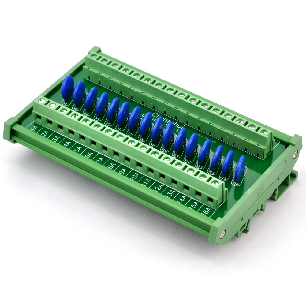 Chunzehui 16 Channels Individual DIN Rail Mount 275V SIOV Metal Oxide Varistor Interface Module, Surge Suppressor Protection SPD Board.
